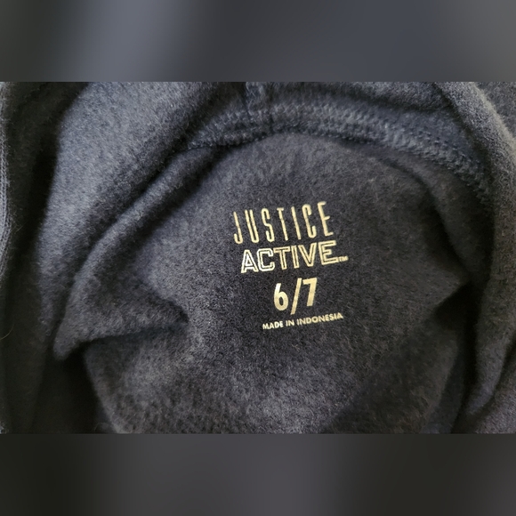 Girls Navy Blue Justice Active Hoodie Size 6/7 - Picture 4 of 4